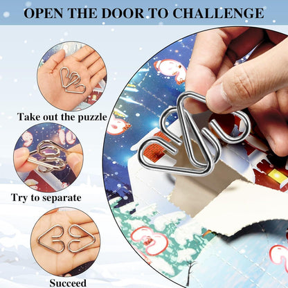 GEEKEO Metallpuzzle Adventskalender 2024 Knobelspiele