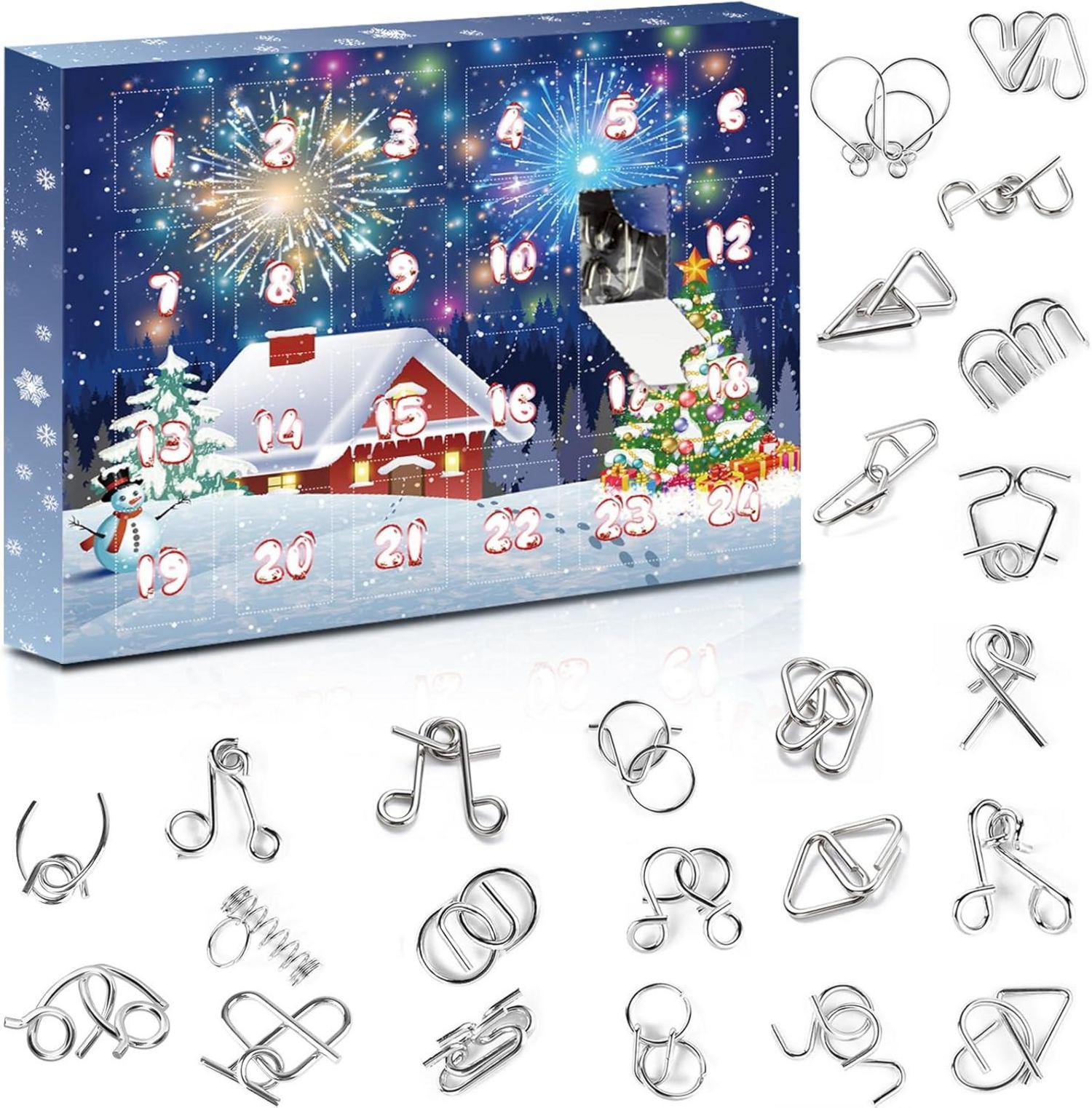 24-tägiger GEEKEO Metallpuzzle Adventskalender