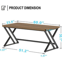 Großer Schreibtisch Metall Holz 152cm für Home Office & Lernen