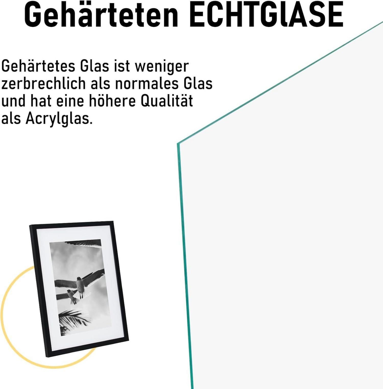 Bilderrahmen 30x40cm Echtglas Holz Rahmen mdf Fotorahmen DIN