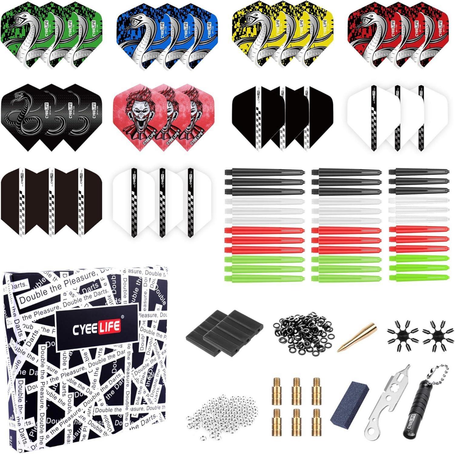 Dart Zubehörpaket mit Flügen, Vorbauten, Ringen, Spitzer