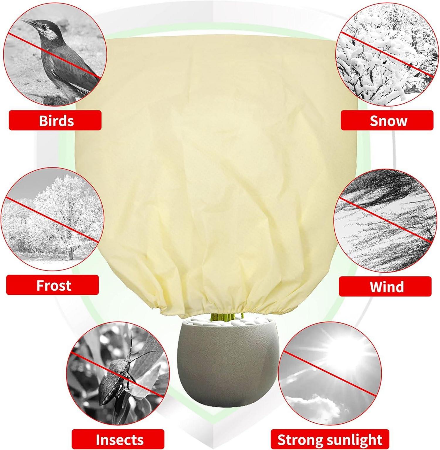 SYITCUN Pflanzenabdeckung Winter 240x200cm Frostschutz Reißverschluss-Kordelzug