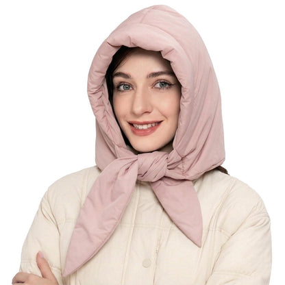 Damen Winter Beanie Mütze winddicht mit Halskragen Rosa