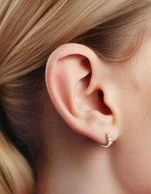Moissanit Creolen 925 Silber Diamant Ohrringe 5 Steine