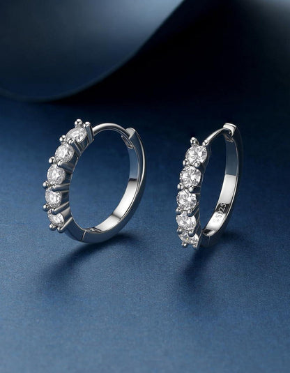 Moissanit Creolen Silber 925 2 Karat Diamant Ohrringe Hängend Giftbox