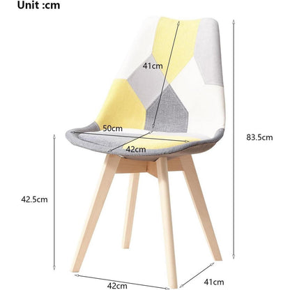 Patchwork Esszimmerstühle Set (Gelb) mit Sitzkissen
