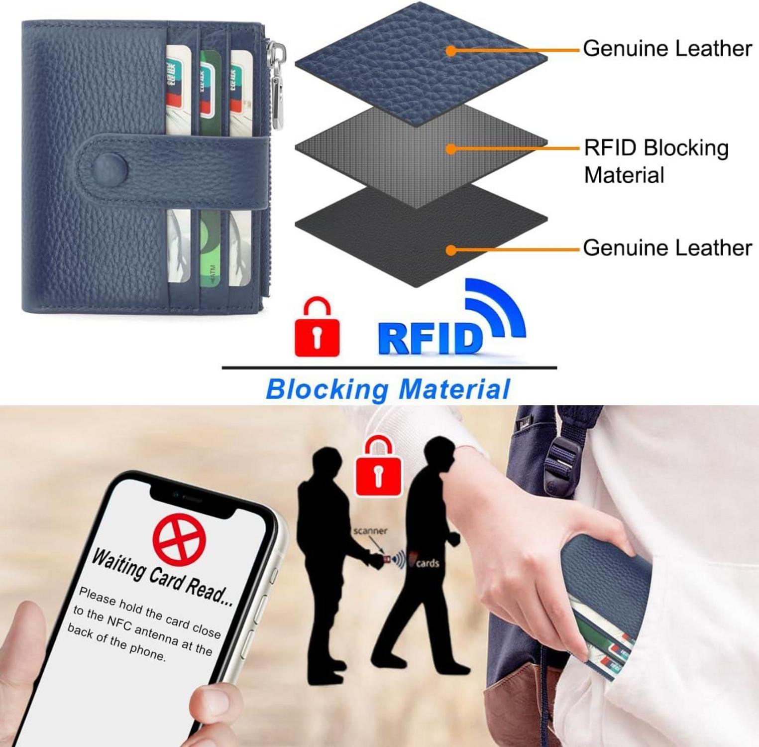Mini Damen Geldbeutel RFID Portemonnaie Leder 13 Karten Münzfach