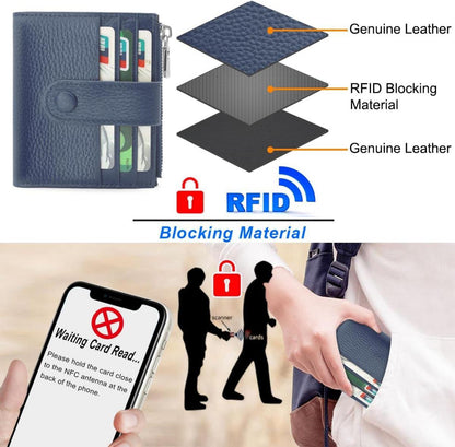 Mini Damen Geldbeutel RFID Portemonnaie Leder 13 Karten Münzfach