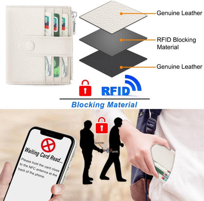 Kleiner Damen Geldbeutel Leder RFID Portemonnaie 13 Karten Münzfach
