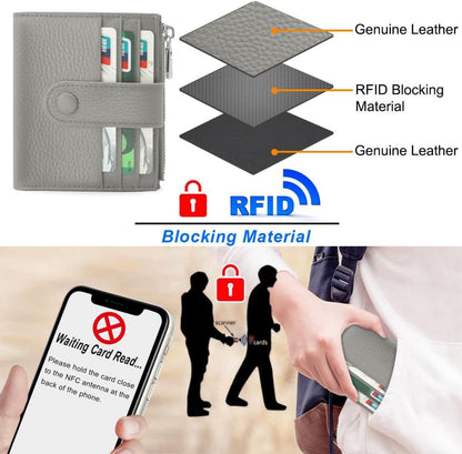 Damen Geldbeutel Leder RFID Schutz Portemonnaie 13 Kartenfächer