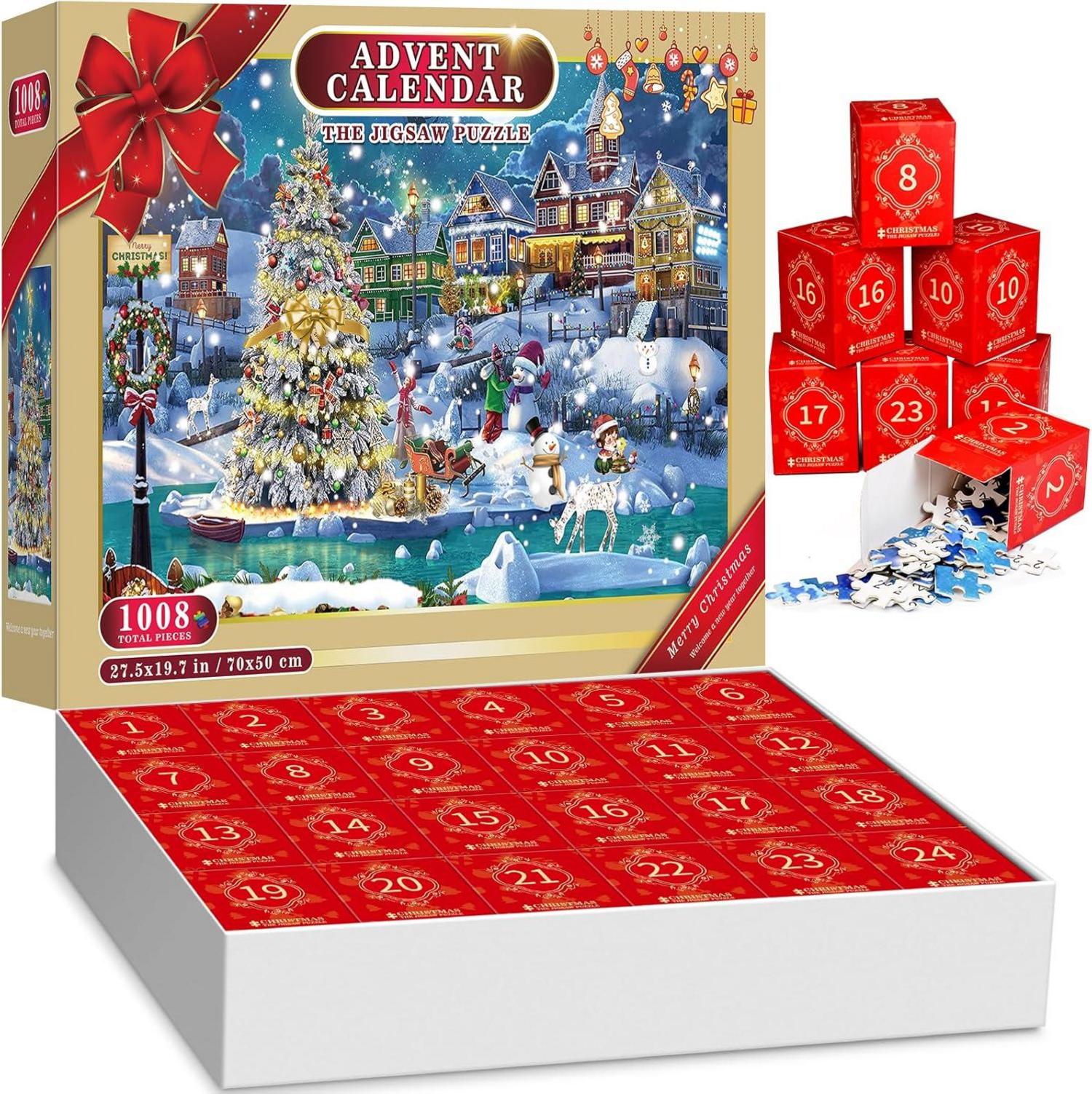 Weihnachts Puzzle Adventskalender 2024 für Erwachsene 1008 Teile