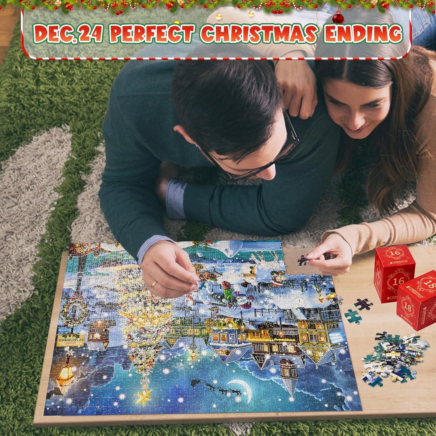 Weihnachts Puzzle Adventskalender 2024 für Erwachsene 1008 Teile