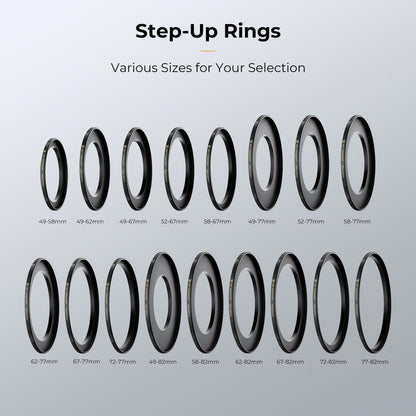 Step Up Ring Adapterring 77mm-82mm für Filter CNC-gefräst Messing