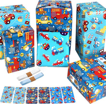 Geschenkpapier Kinder Jungen Feuerwehrauto Tractor Tiere Cartoon Auto