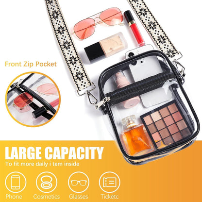 Durchsichtige Crossbody Tasche Verstellbarer Gurt wasserdicht
