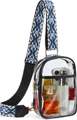 Durchsichtige Bauchtasche Damen Transparente Umhängetasche Schwarz