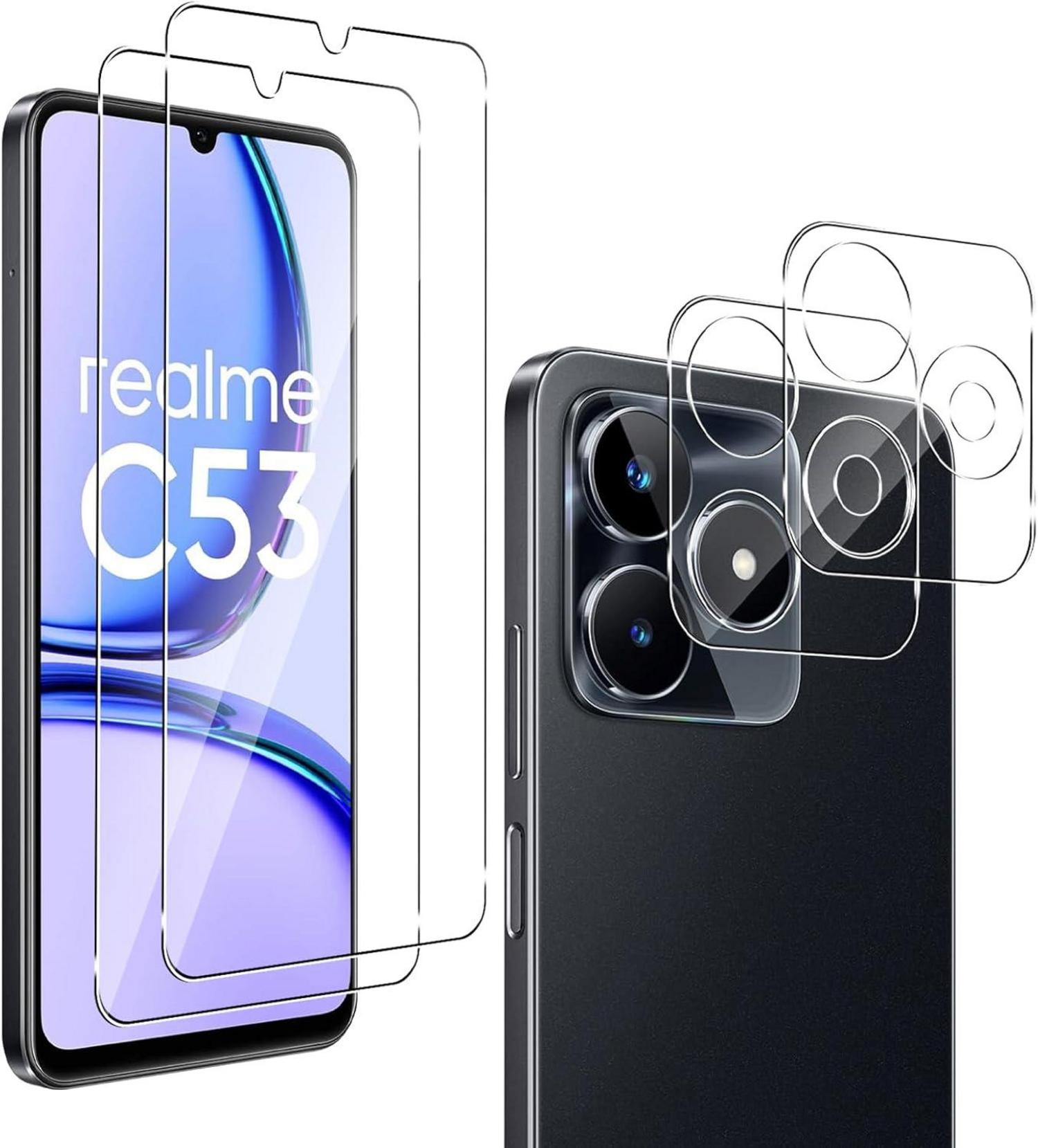 Schutzfolie Panzerglas Realme C53 Kameraschutz 9H Displayschutzfolie