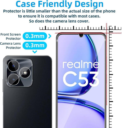 QULLOO Schutzfolie + Kameraschutz Realme C53 9H Displayschutzfolie