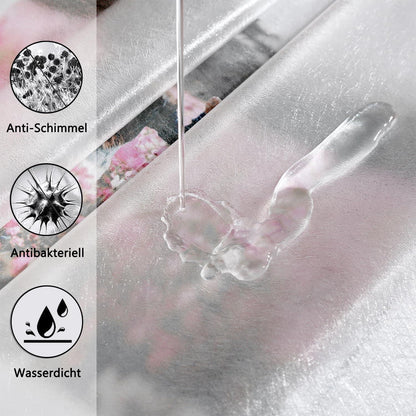 Duschvorhang Transparent Weiß 120x200 mit Magneten und