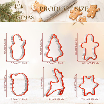 Weihnachts-Ausstechformen Kinder Edelstahl Silikonkante Set