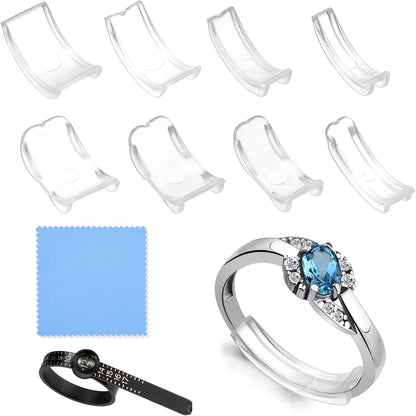 Ringgrößenverstellung Set 15-teilig transparent Rückseite unsichtbar