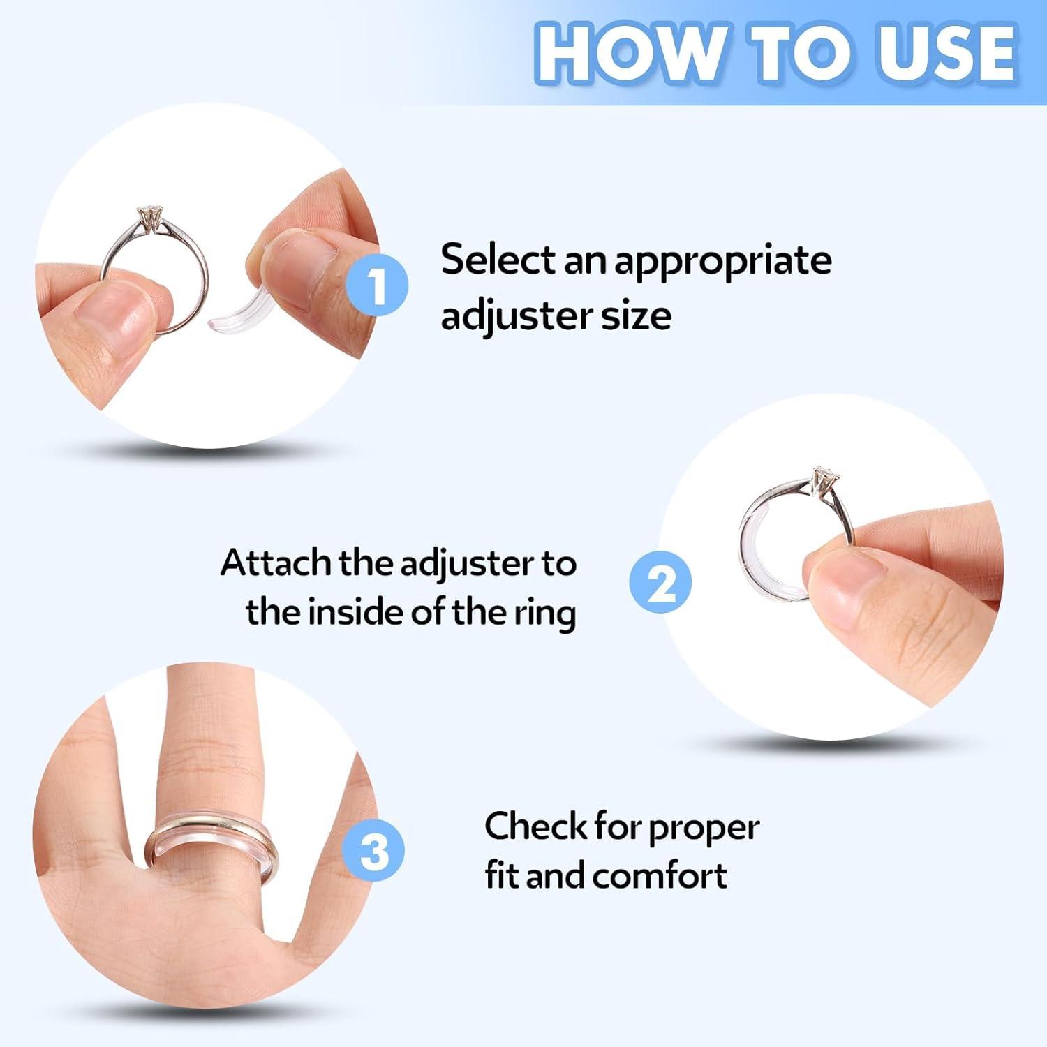 Ringgrößenverstellung Set 15x transparente Ringmaße 2 mm 3 mm passend für lose