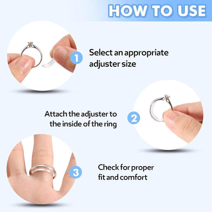 Ringgrößenverstellung Set 15x transparente Ringmaße 2 mm 3 mm passend für lose