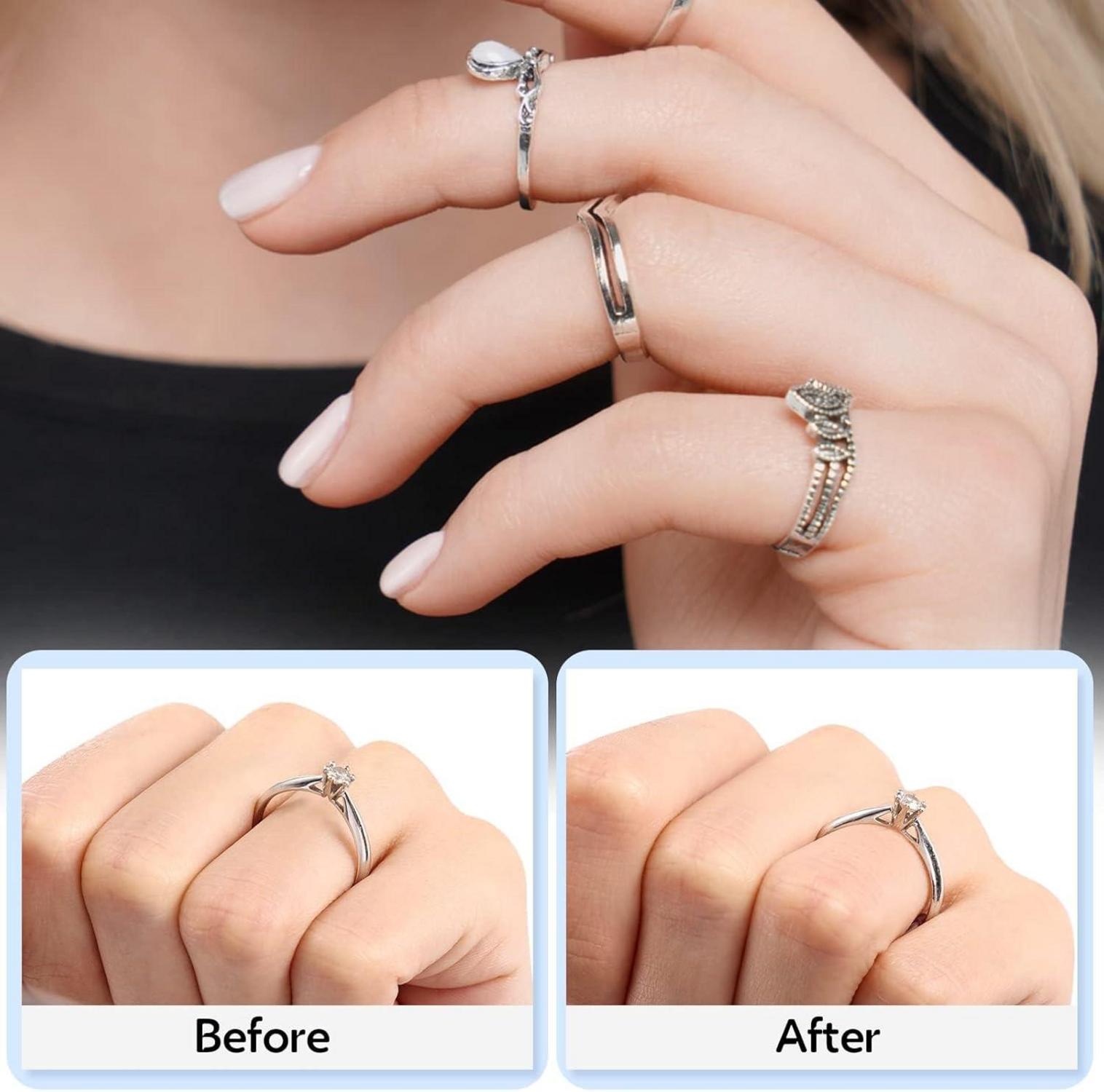 Ringgrößenverstellung Set 15x transparente Ringmaße 2 mm 3 mm passend für lose