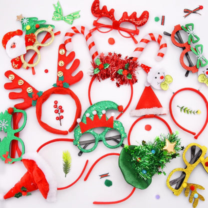 Weihnachts Haarreifen Brillen Set 12 Stück Weihnachts Party Maskerade