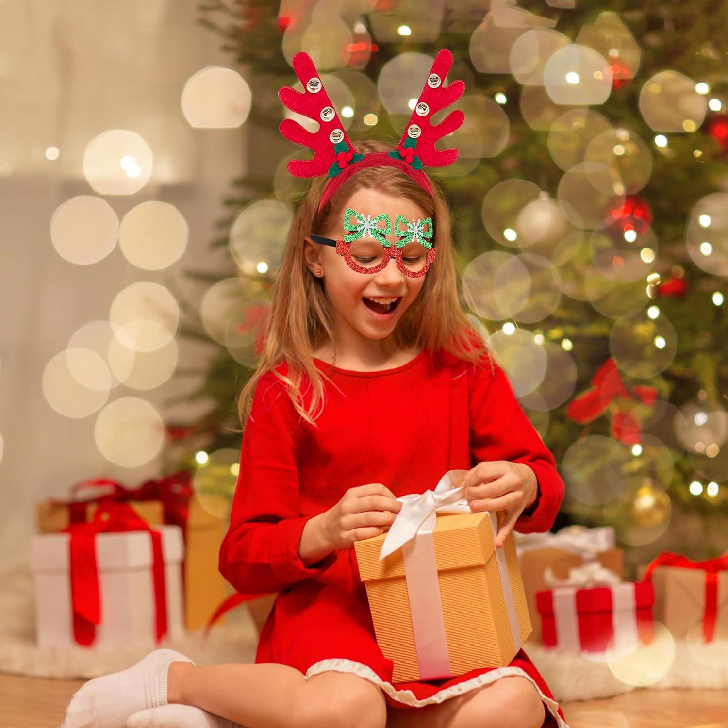 Weihnachts Haarreifen Brillen Set 12 Stück Weihnachts Party Maskerade
