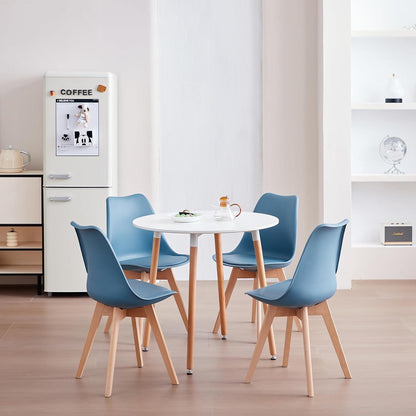 Esszimmerstuhl Set Blau (4er) – Massivholz & Abnehmbar
