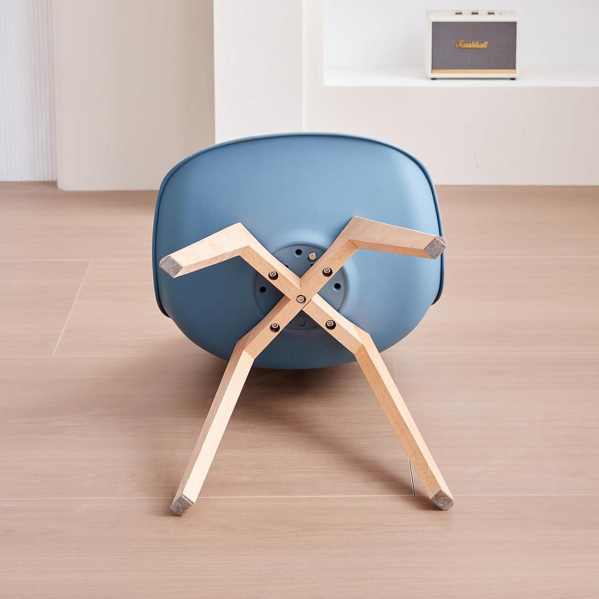 Esszimmerstuhl Set Blau (4er) – Massivholz & Abnehmbar
