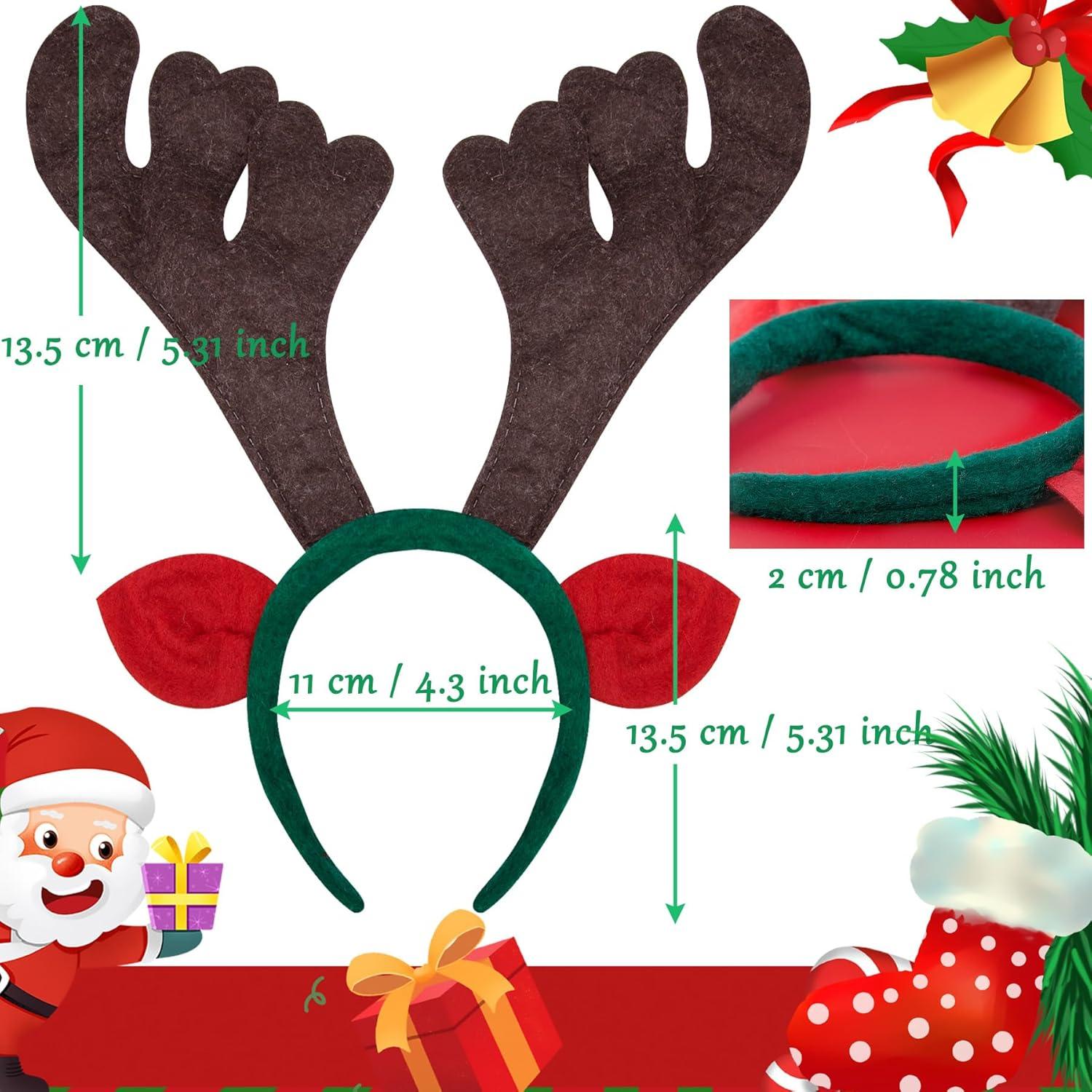 16 Stück Weihnachts Haarreifen und Brillen Set für Party
