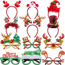 12-teiliges Weihnachts Haarreifen und Brillen Set für Party