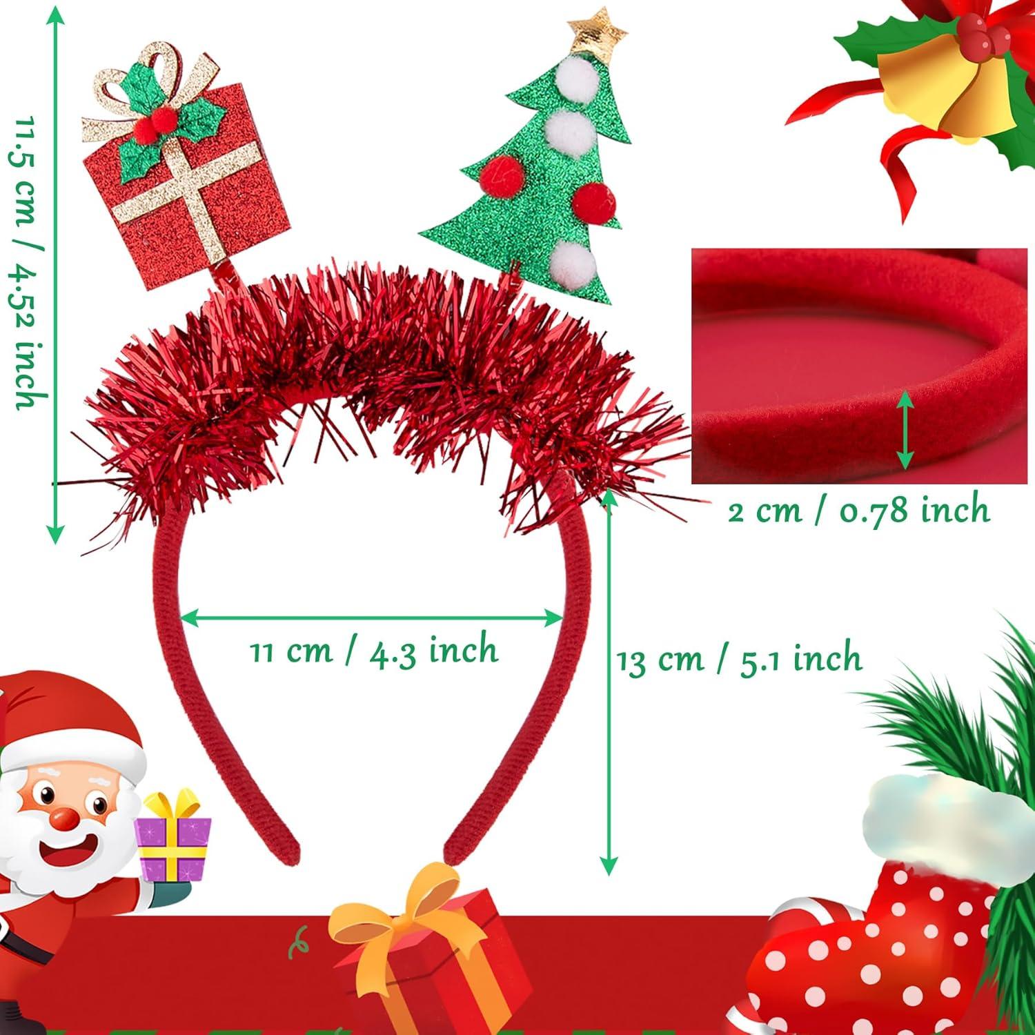 SIQUK 12 Stück Weihnachten Haarreifen und Brillen Rahmen Set