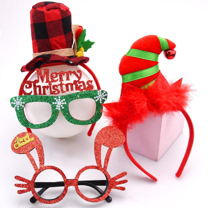 Weihnachten Haarreifen und Brillenrahmen Set für Party Kostüm