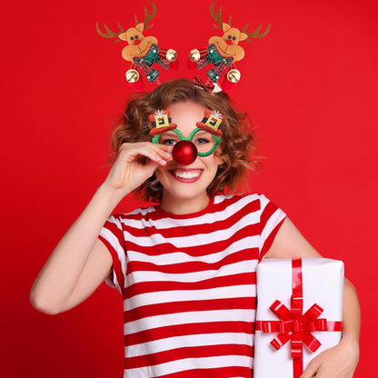 12er Set Weihnachten Haarreifen und Brillenrahmen für Party-Kostüm