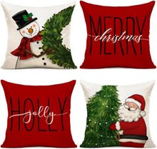 Kissenbezug Weihnachten Set Dekokissen Leinen Couch 40x40 cm