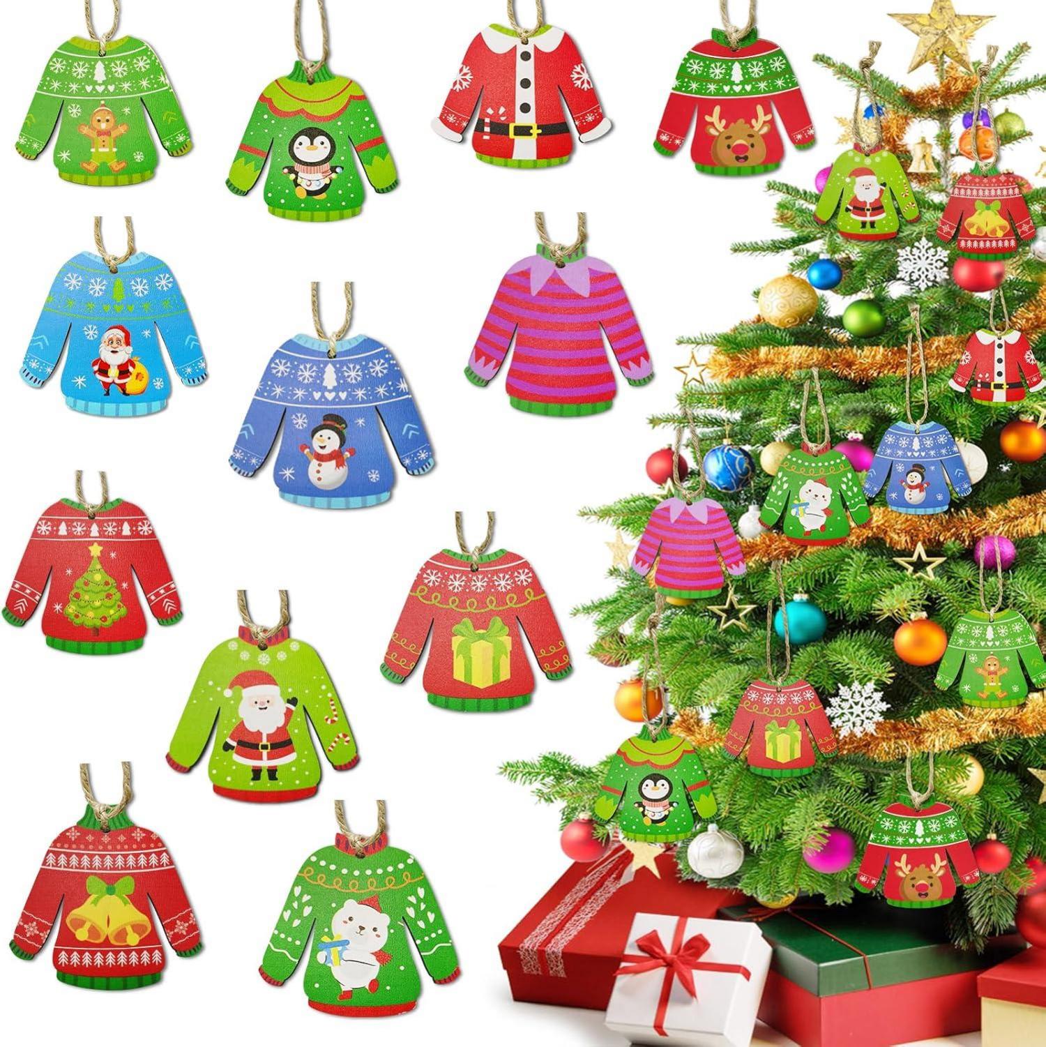 Weihnachts-Bastelset: Holz-Pullover Anhänger 24