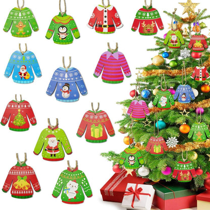 Weihnachts-Bastelset: Holz-Pullover Anhänger 24