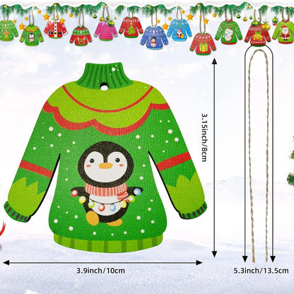 Weihnachts-Bastelset: Holz-Pullover Anhänger 24