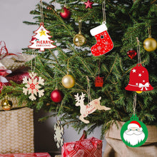 80x Holz-Weihnachtsanhänger Set mit Stiften und Aufklebern