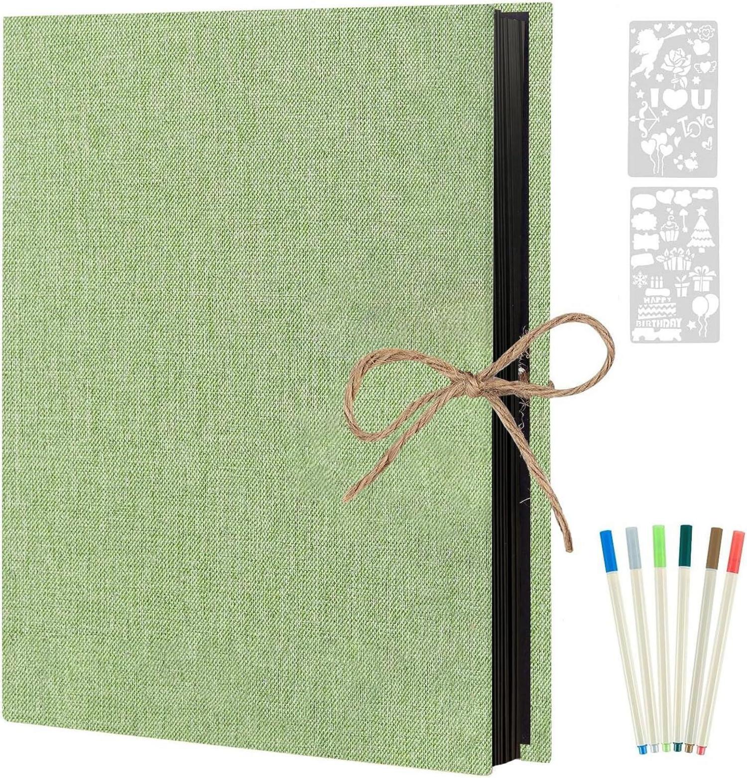 AIOR Schwarze Selbstklebende Fotoalben 60 Seiten Scrapbook