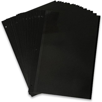 30er Pack Selbstklebende Nachfüllseiten für Leinen Fotoalben Schwarz