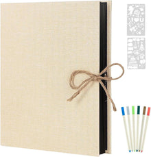 Selbstklebendes Fotoalbum Scrapbook 60 Schwarze Seiten Retro Weiss