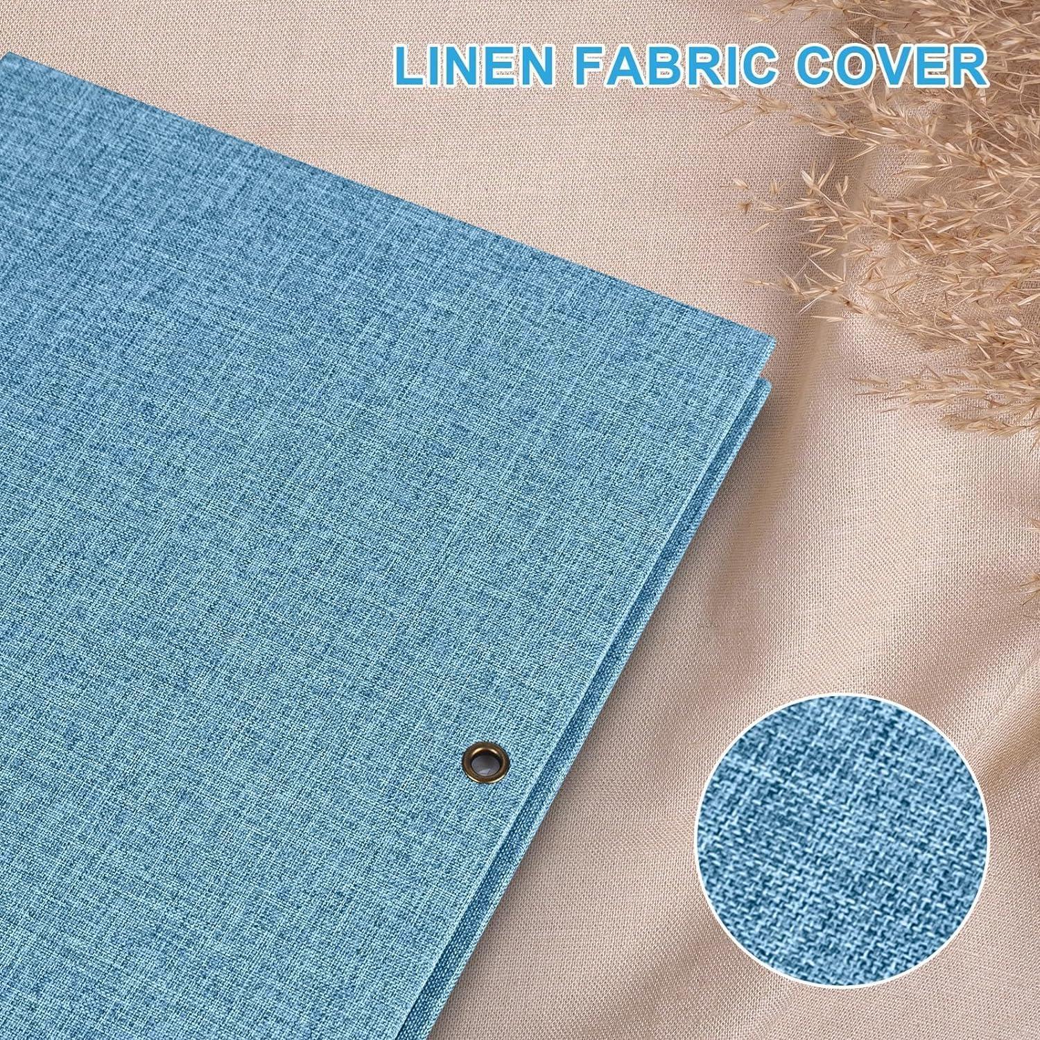 Selbstklebendes Fotoalbum Leinen Scrapbook 60 Seiten Blau