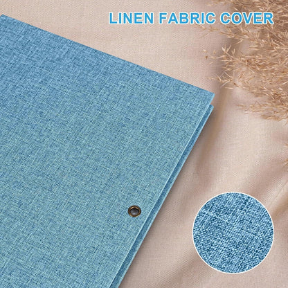 Selbstklebendes Fotoalbum Leinen Scrapbook 60 Seiten Blau