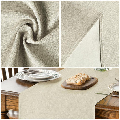 Tischläufer Beige 40x140 cm Abwaschbar für Küche & Esstisch