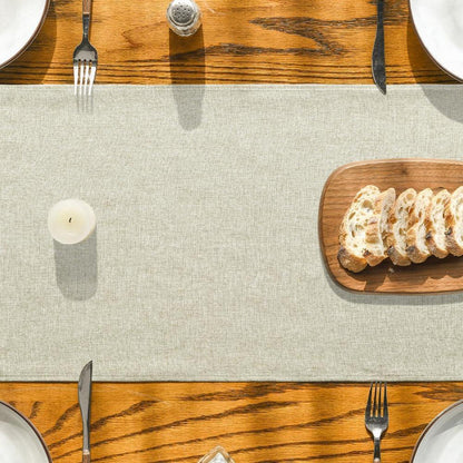 Tischläufer Beige 40x140 cm Abwaschbar für Küche & Esstisch