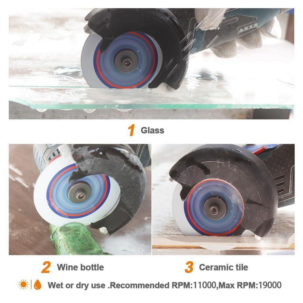 Diamant-Trennscheibe 75mm für Glas & Keramik, 10 Stück